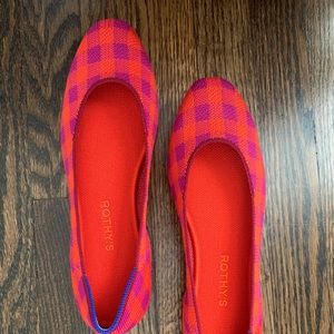 Rothy’s Flats US 11 New In Box - Pomegranate Gingham Pattern Style #042-018